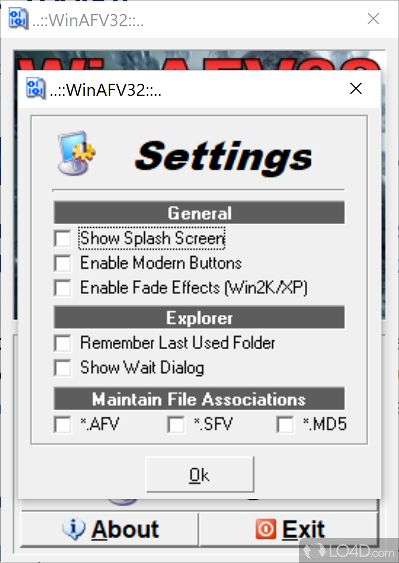 Check file integrity with MD5 or SFV files - Screenshot of WinAFV32