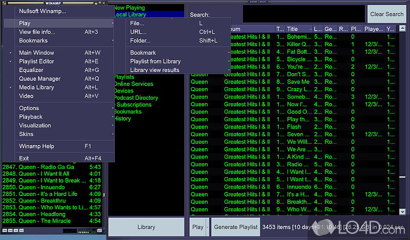 Highly customizable and easy to use interface - Screenshot of Winamp