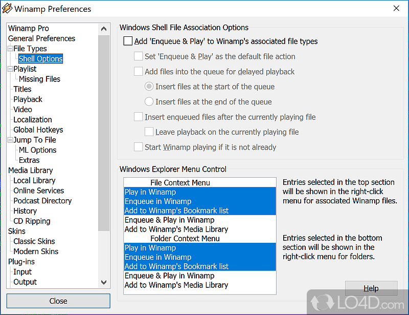 Will play MP3 audio files - Screenshot of Winamp