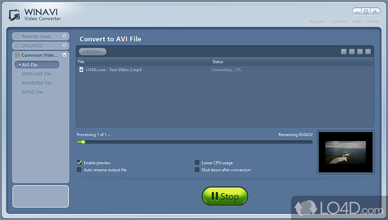WinAVI Video Converter screenshot