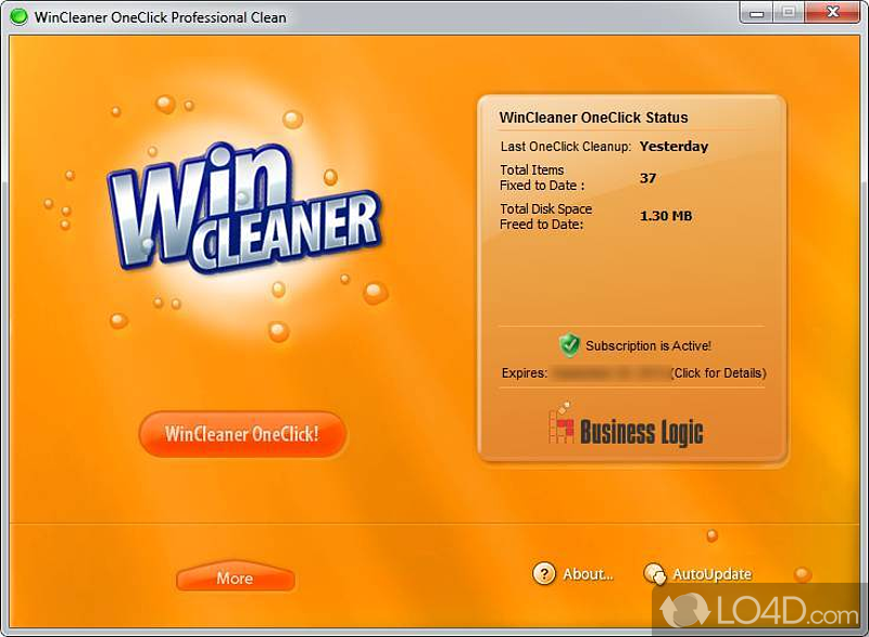 Automatic Internet, PC and Registry clutter Cleanup - Screenshot of WinCleaner OneClick CleanUp