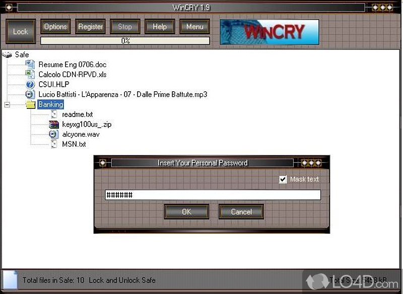 Simple, yet intuitive design - Screenshot of Wincry