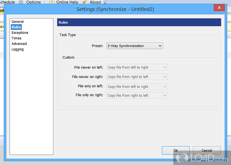 File synchronization and backup utility with compression - Screenshot of WinDataReflector