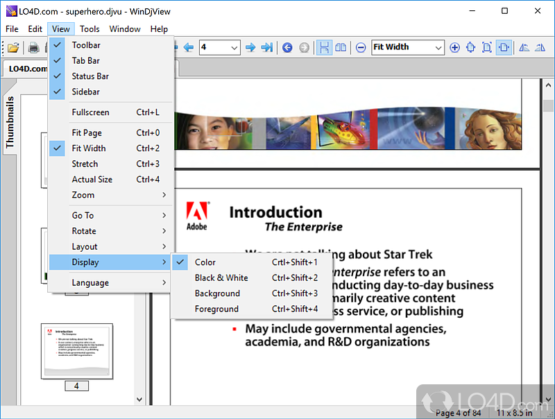 WinDjView: Software platform - Screenshot of WinDjView