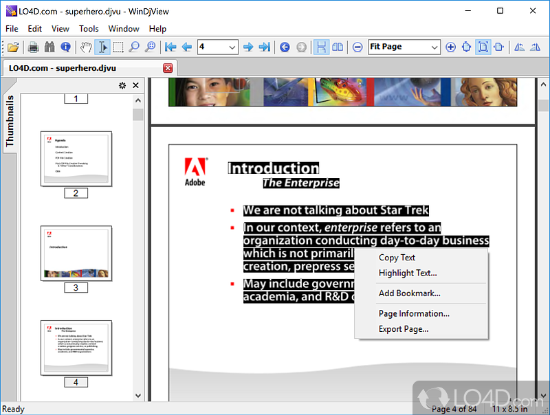 Bookmarks, annotations and other handy tools - Screenshot of WinDjView