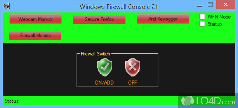 Monitor firewall configuration, secure browser and use the virtual keyboard to type in texts, so as to avoid keylogger action - Screenshot of Windows Firewall Console