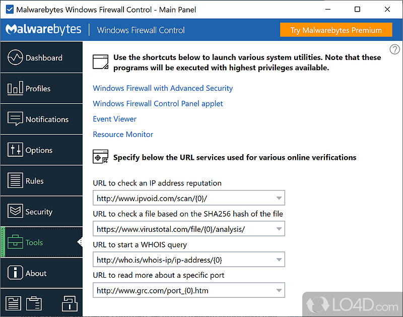 Windows Firewall Control: Medium Filtering - Screenshot of Windows Firewall Control