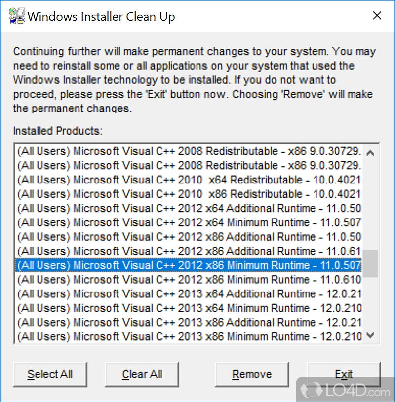 Windows Installer CleanUp Utility - Screenshots