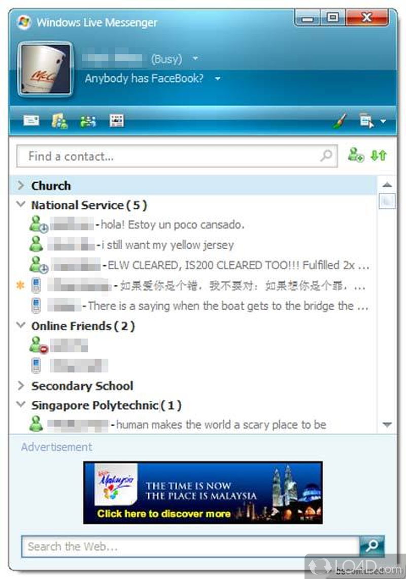 Windows Live Messenger lets you see when - Screenshot of Windows Live Messenger 8