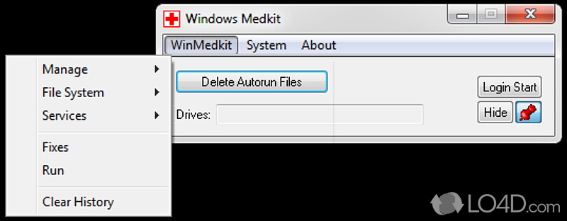 Attend to PC issues during and after virus infections by monitoring files/drives - Screenshot of Windows Medkit