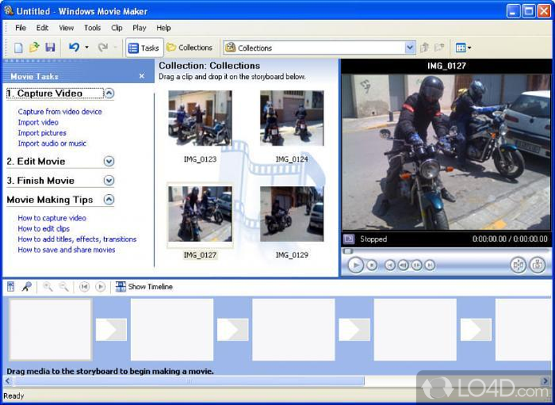 Turn videos and photos into movies and share them with friends and family - Screenshot of Windows Movie Maker