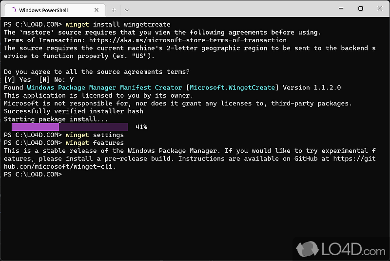 Practical program installation library with winget - Screenshot of Windows Package Manager