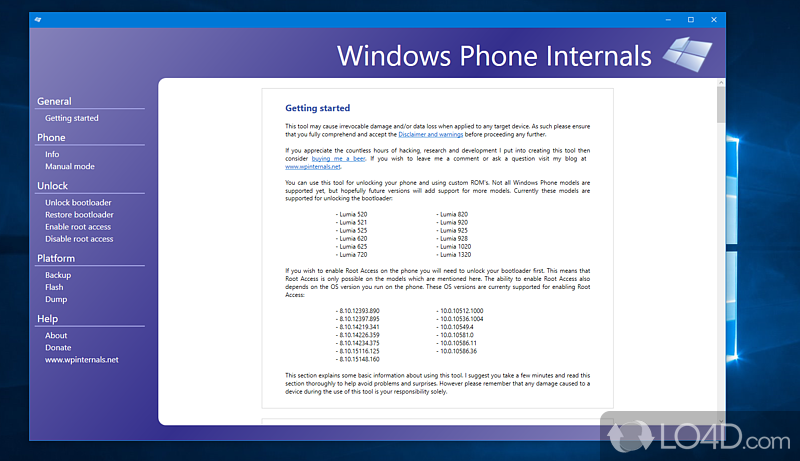 Straightforward app for Lumia handsets - Screenshot of Windows Phone Internals
