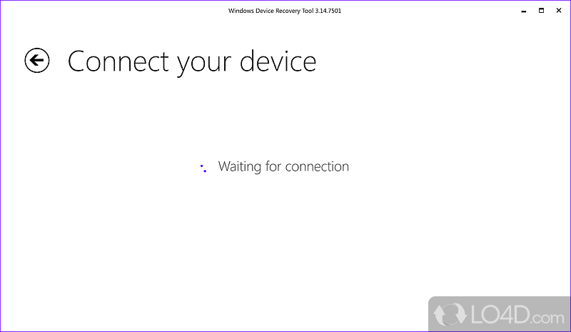 Recovery options for Microsoft phones running Windows - Screenshot of Windows Phone Recovery Tool