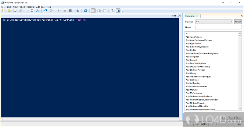 New task-based command line shell that helps you to easily control servers, write cmdlets in native code - Screenshot of Windows PowerShell