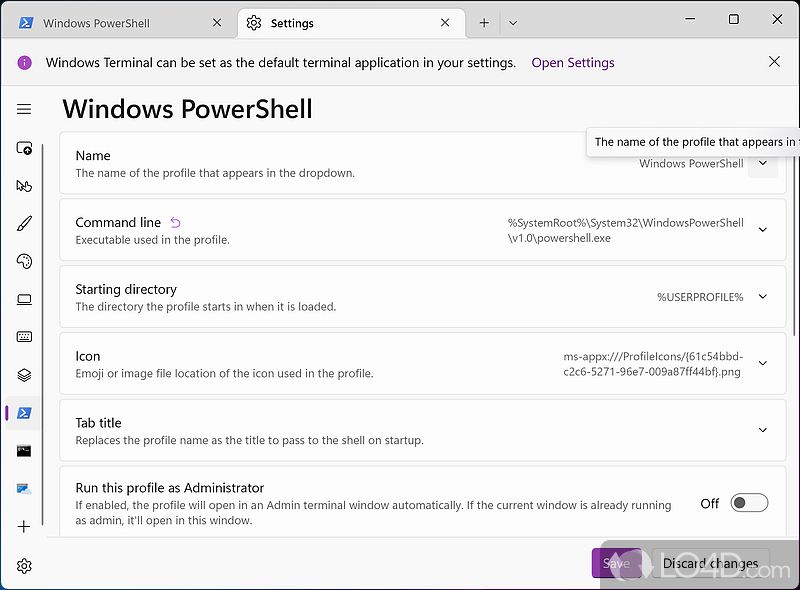 Command-line system administrator app - Screenshot of Windows Terminal