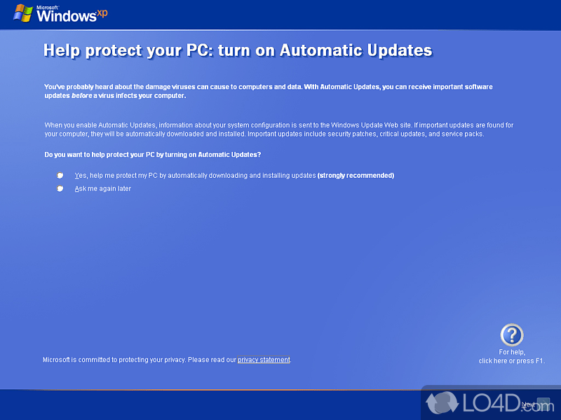 Windows XP Service Pack 2 screenshot