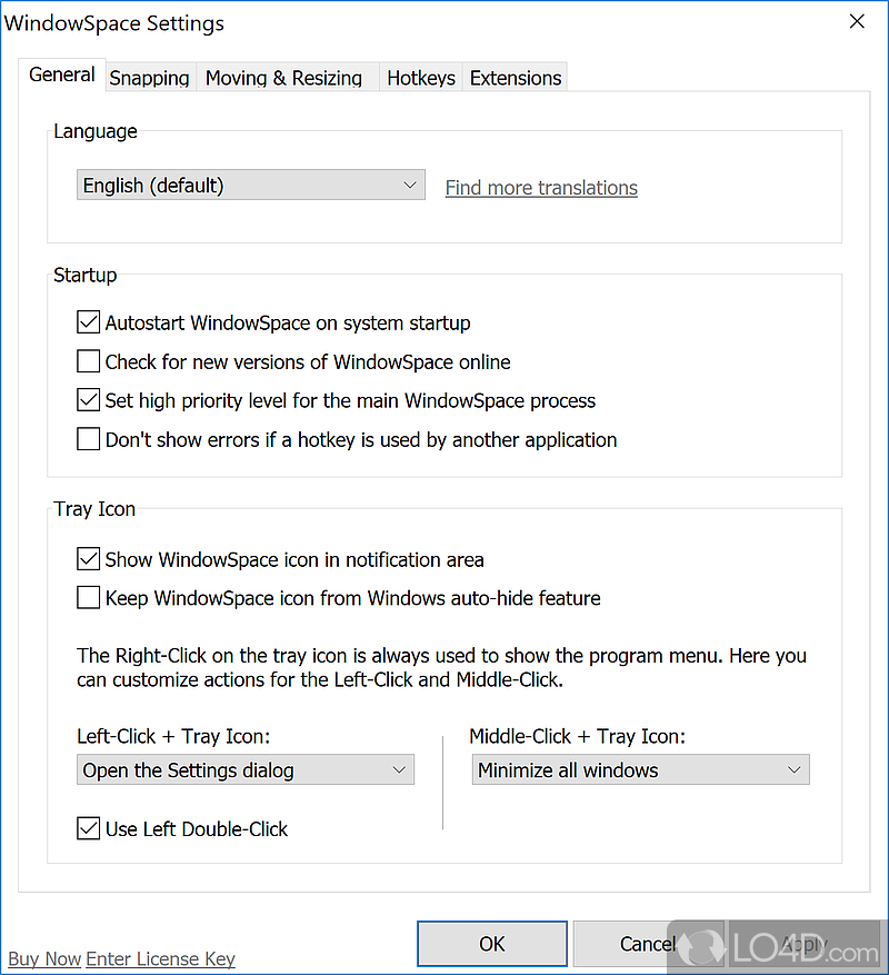 Manage multiple windows on widescreen or multi-monitor displays - Screenshot of WindowSpace