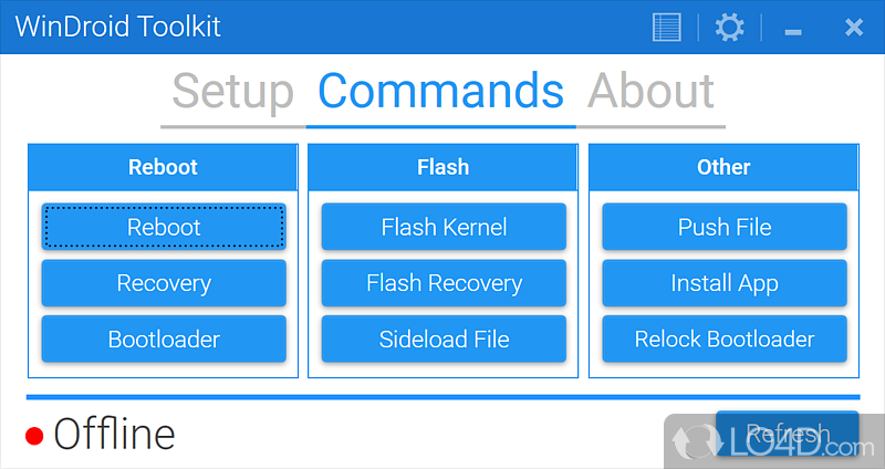 Rooting, unlocking and custom recovery for Android phones - Screenshot of WinDroid Toolkit