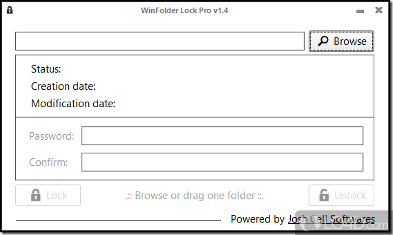 WinFolder Lock Pro screenshot