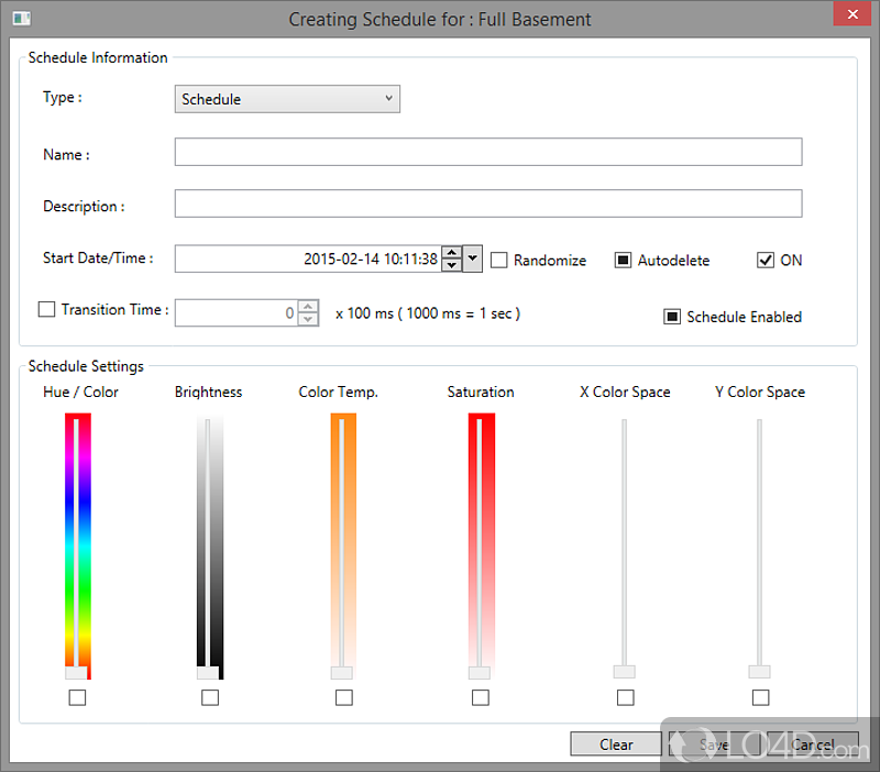 Allows for control of the Philips hue lighting system from Windows - Screenshot of WinHue