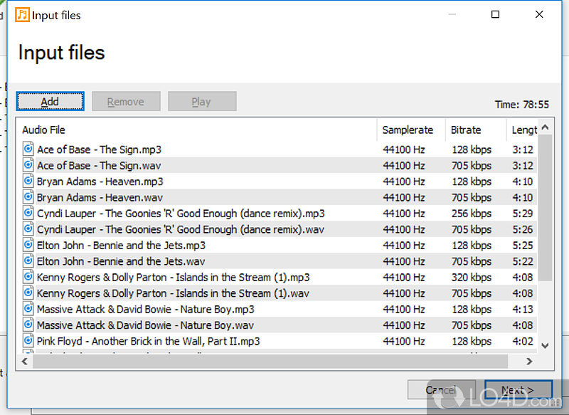 Save audio files as MP3 - Screenshot of winLAME