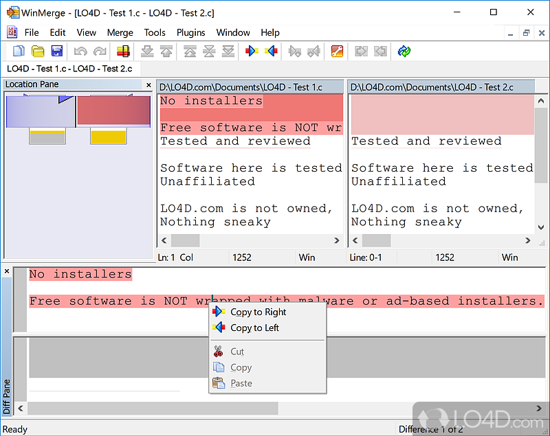 WinMerge: 7-Zip - Screenshot of WinMerge