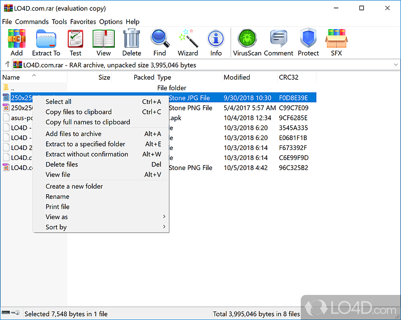 The industry-standard in compression - Screenshot of WinRAR