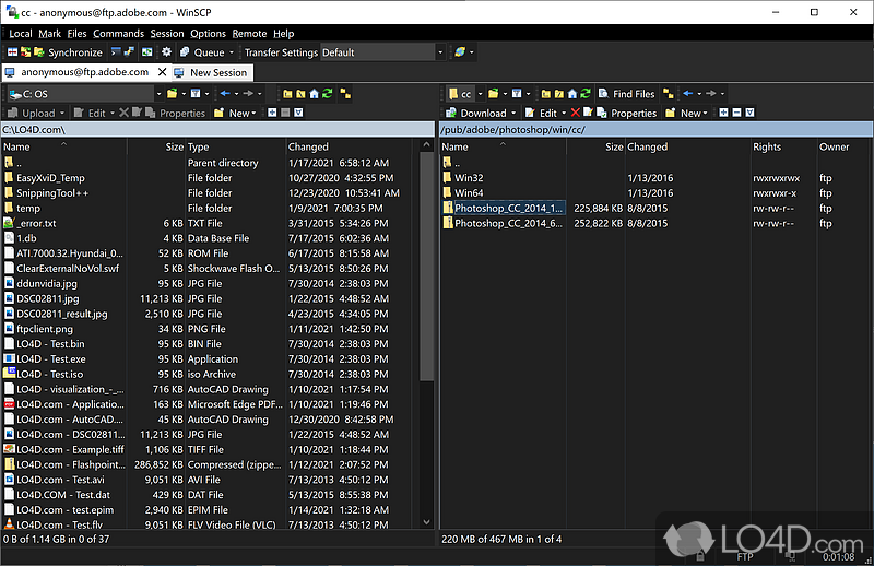 Freeware SFTP and SCP client for Windows using SSH - Screenshot of WinSCP