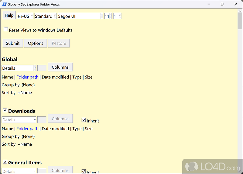 File management utility for PC - Screenshot of WinSetView