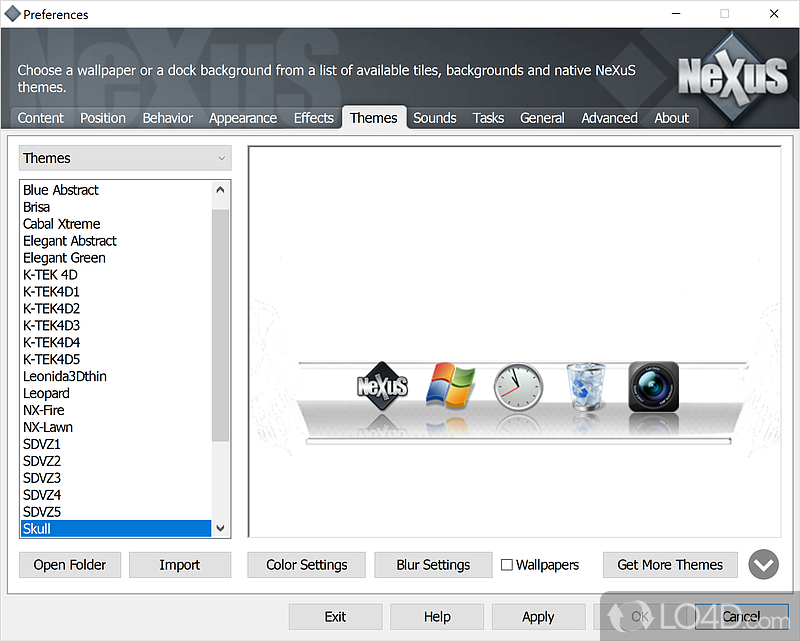 Nexus: User interface - Screenshot of Nexus