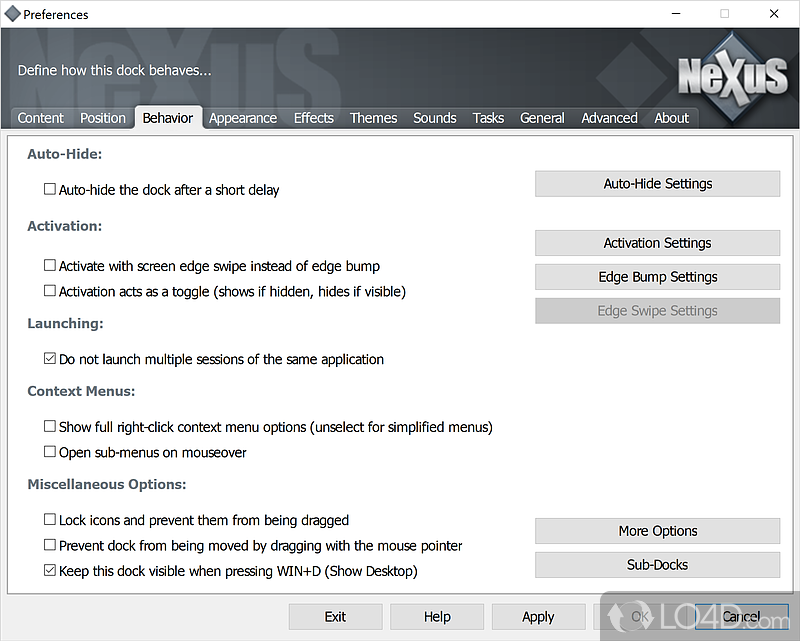 Professional dock for Windows - Screenshot of Nexus