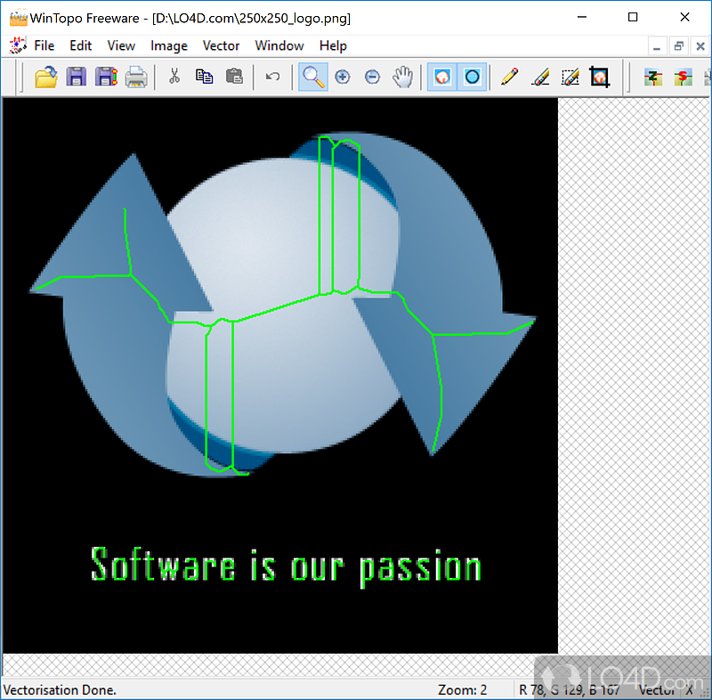 Convert images into CAD, CNC or GIS vectors - Screenshot of WinTopo