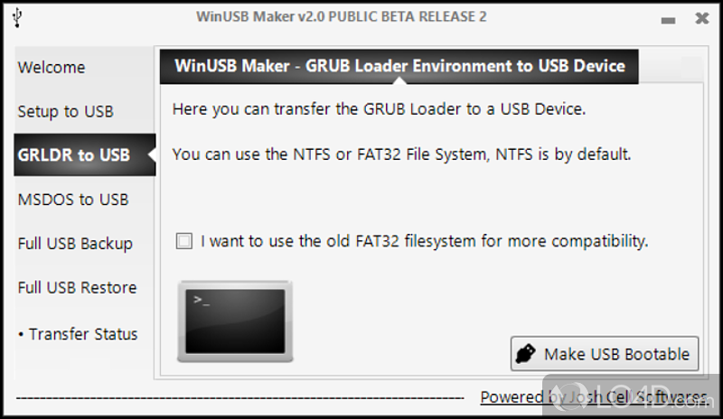 Install Windows 7 from a USB drive - Screenshot of WinUSB Maker