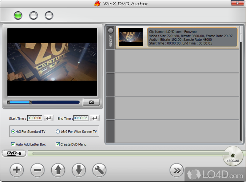 Burn video file to DVD with menu, subtitle - Screenshot of WinX DVD Author