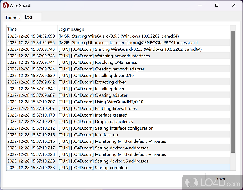 State-of-the-art cryptography protocols used behind the scenes  - Screenshot of WireGuard