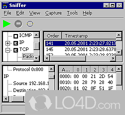 LAN/Wi-Fi/IM sniffer - Screenshot of Wireless Snif