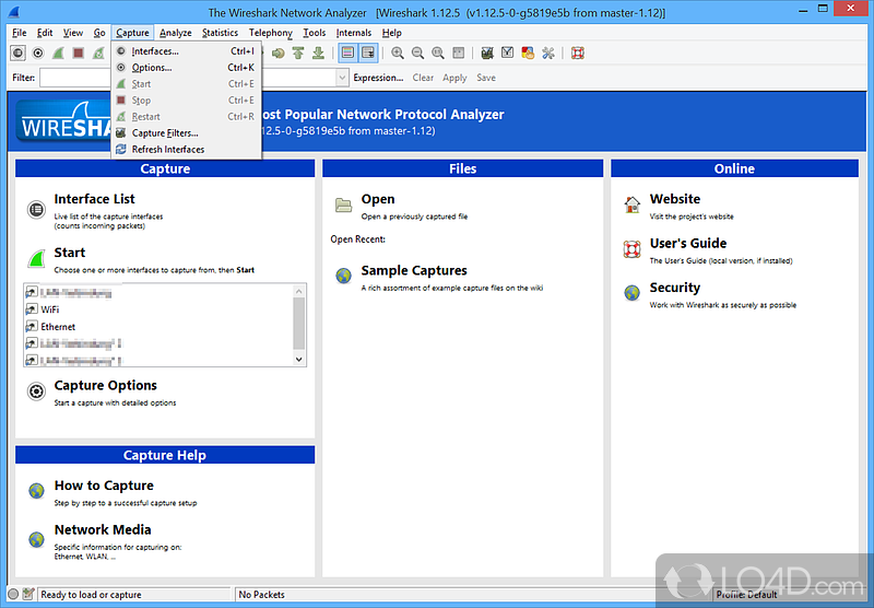Wireshark Portable: Wireshark - Screenshot of Wireshark Portable