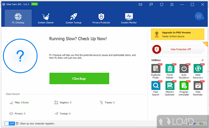 Complete PC tweaking and optimization suite that can help you find and fix errors - Screenshot of Wise Care 365