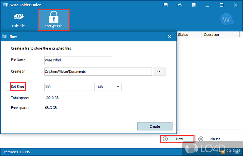 Free Software for Data Protection - Screenshot of Wise Folder Hider
