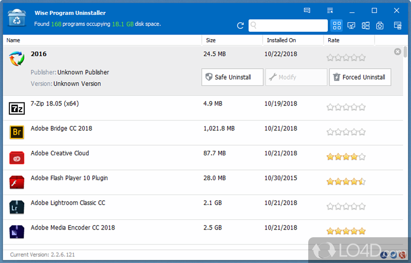 Ensures Clean and Thorough Software Uninstalling - Screenshot of Wise Program Uninstaller
