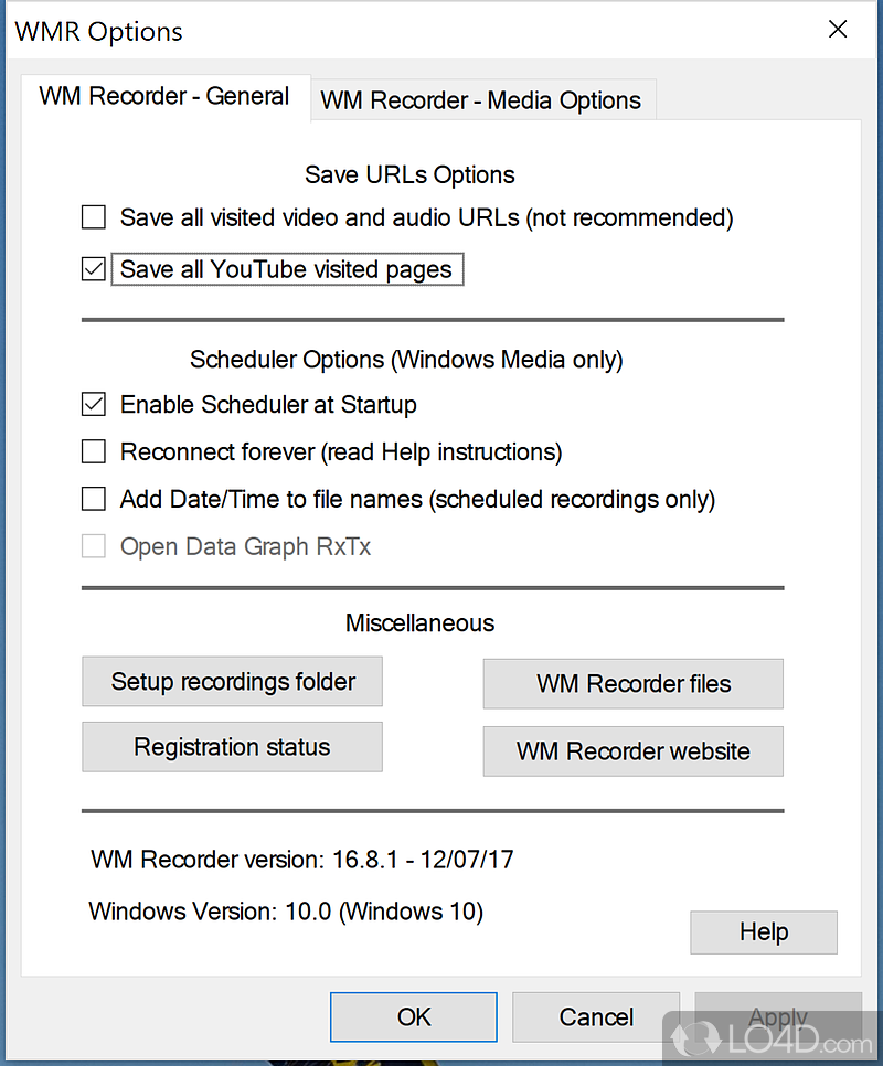 Record audio and video from computer - Screenshot of WM Recorder