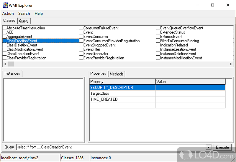 WMI Explorer: User interface - Screenshot of WMI Explorer