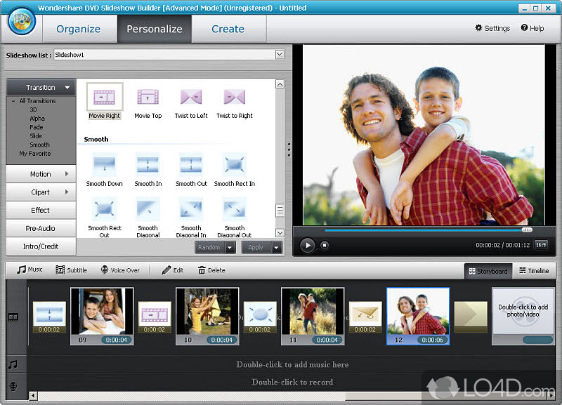 Photo Slideshow and Photo Movie Making - Screenshot of Wondershare Slideshow Builder