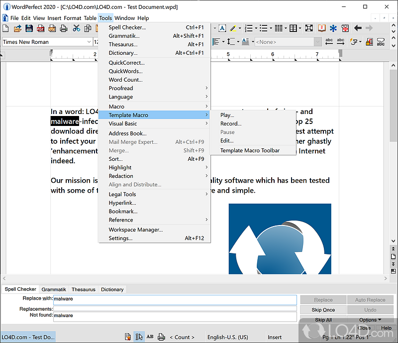 Corel® WordPerfect® Office X9 - Screenshot of WordPerfect Office