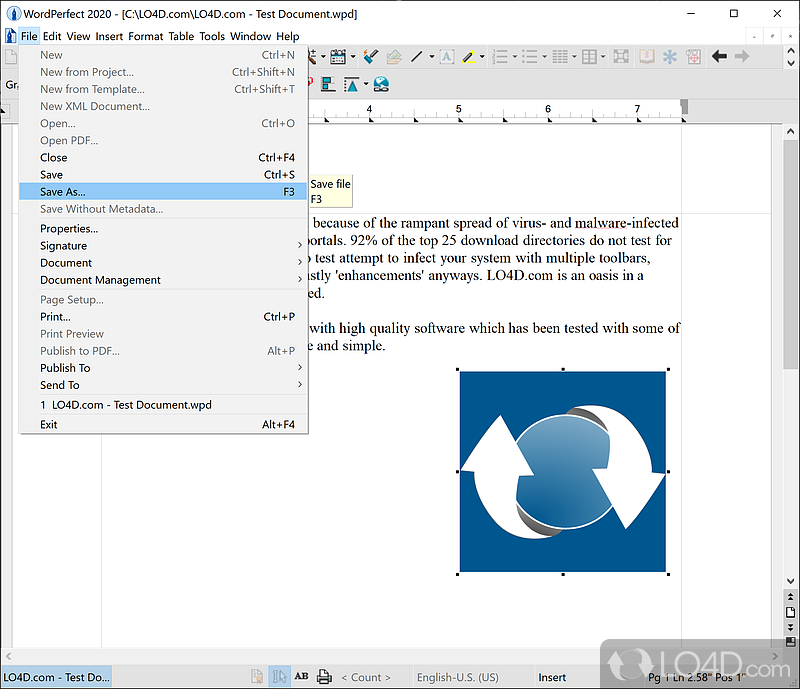 Clean yet familiar GUI - Screenshot of WordPerfect Office