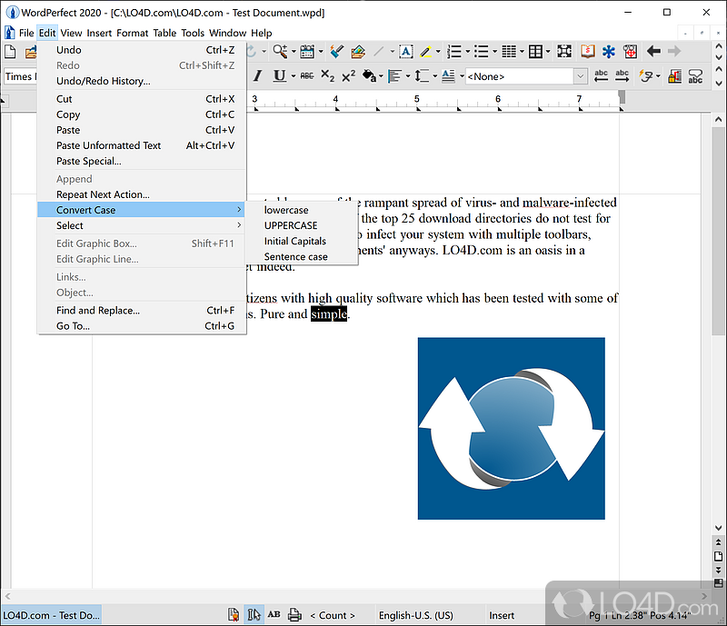 Manage contacts, draw, publish e-books and use a built-in web browser - Screenshot of WordPerfect Office