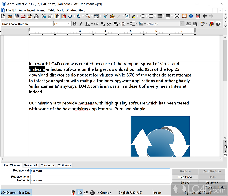 WordPerfect Office: Word processing - Screenshot of WordPerfect Office