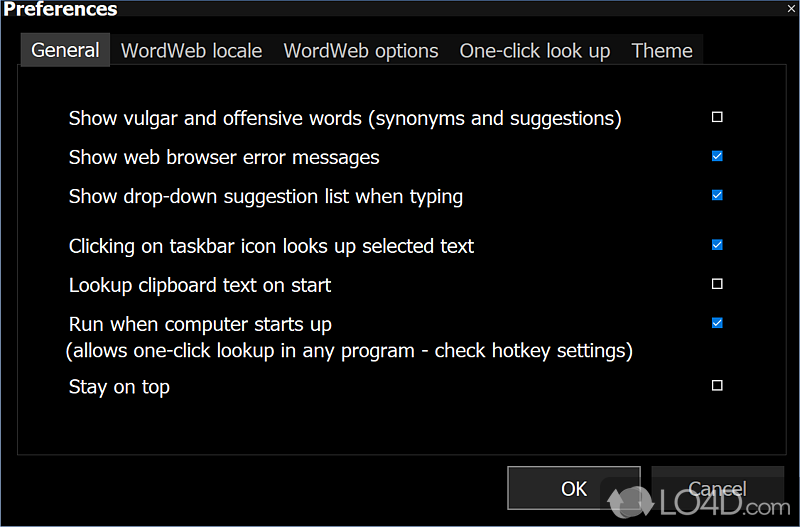 System tray integration - Screenshot of WordWeb