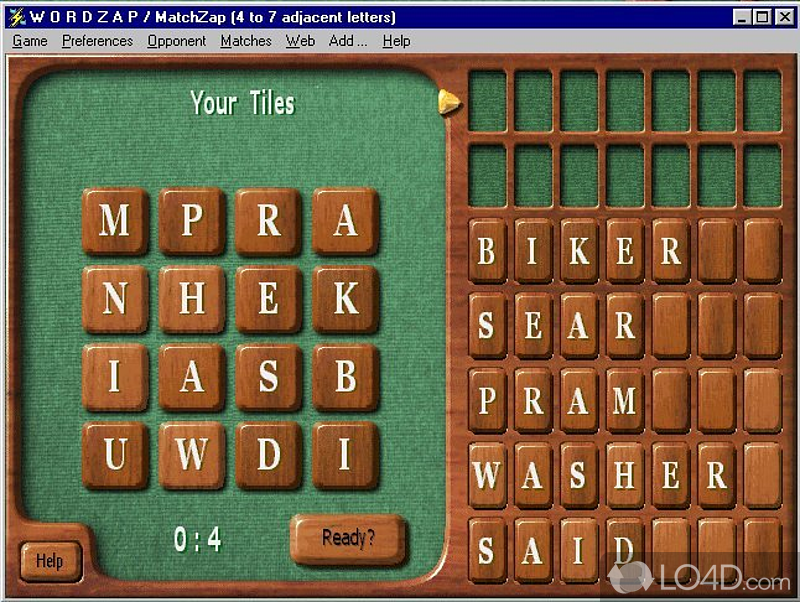 Fast paced word puzzle game - Screenshot of WordZap Deluxe